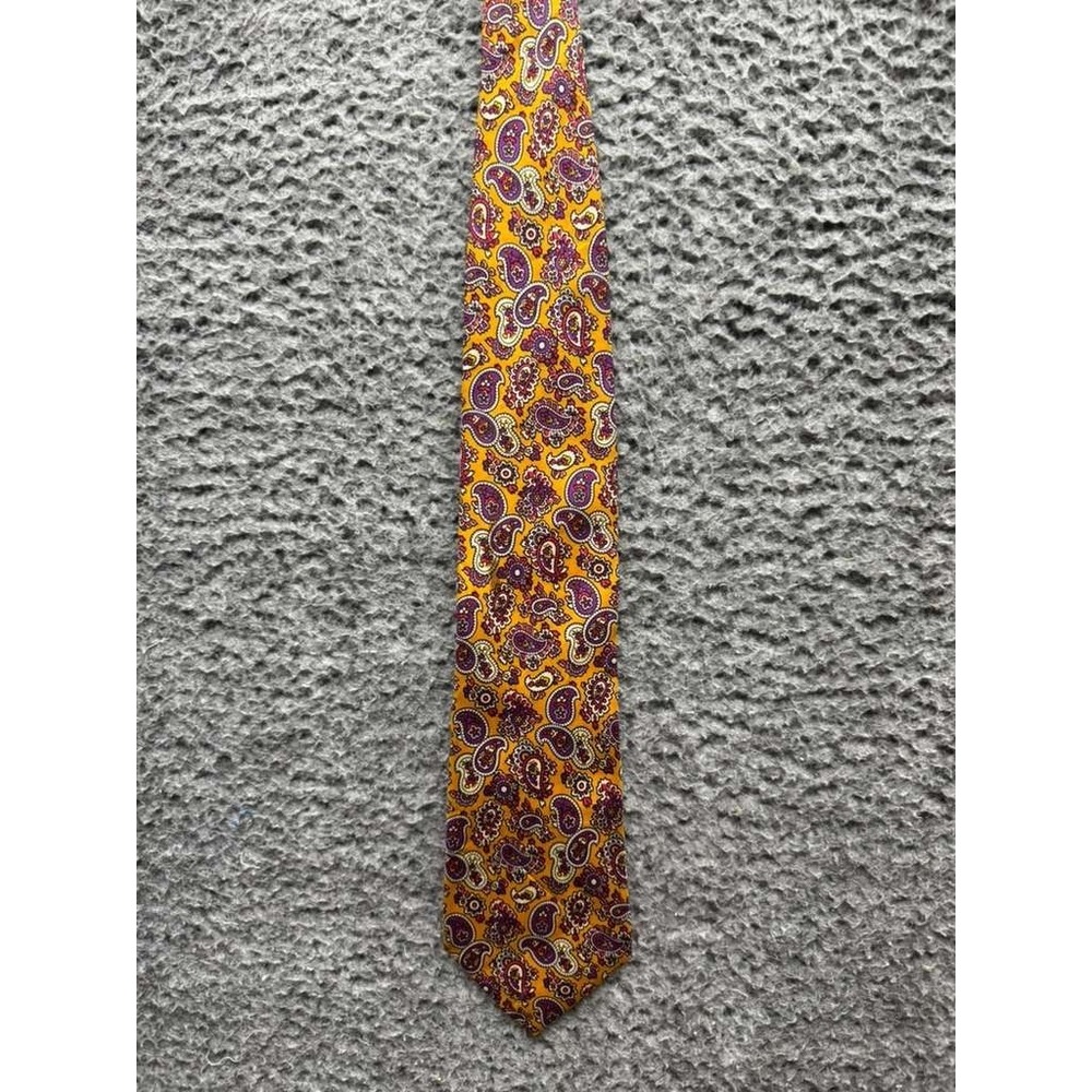 Ermenegildo Zegna Men's Paisley Print 100% Silk Tie Multicolor One Size 60.5"